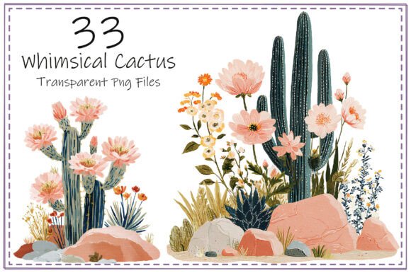 Download Whimsical Cactus Clipart Bundle - Cactus clipart Collection