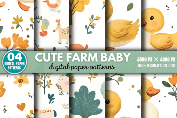 Download Cute Farm Baby Pattern Digital Pattern 6 - Premium Resources