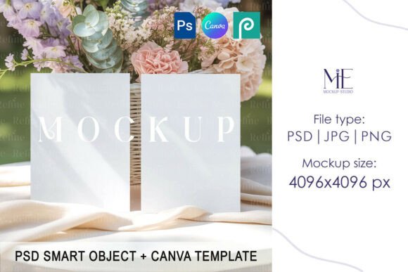 Download Double 5x7 Invitation Mockup PSD PNG - Psd Collection