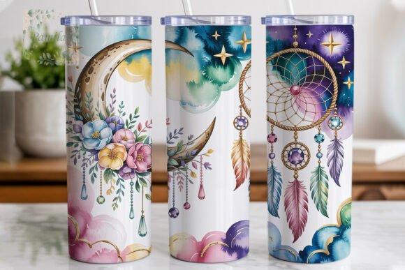 Download Dreamy Moon Floral Dreamcatcher Tumbler - Dreamy moon Collection
