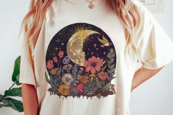 Download Dreamy Moon Garden Birds Art Png - Dreamy moon Collection