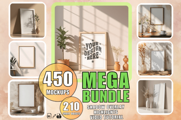 Download Frame Mockup Bundle PSD Wall Art Mockups - Premium Resources
