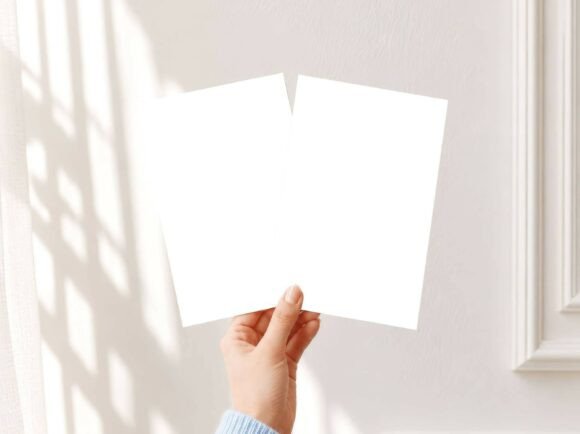 Download Boho Hand Card Mockup 5x7 Invitation PSD - Psd Collection